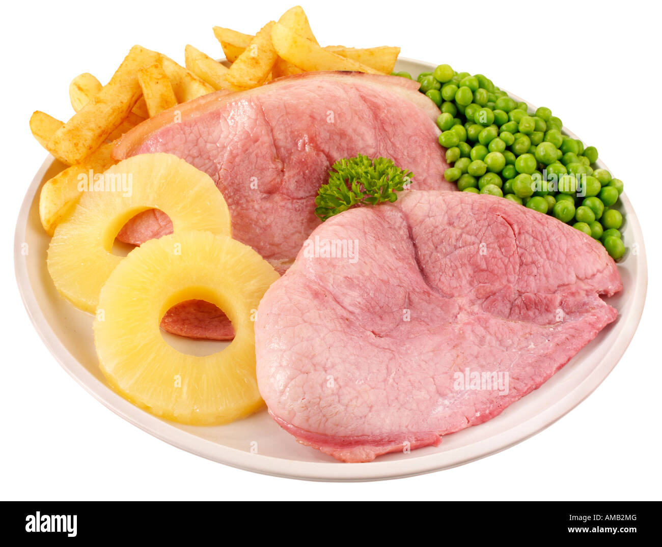 GAMMON STEAK MEAL CUT OUT Stock Photo