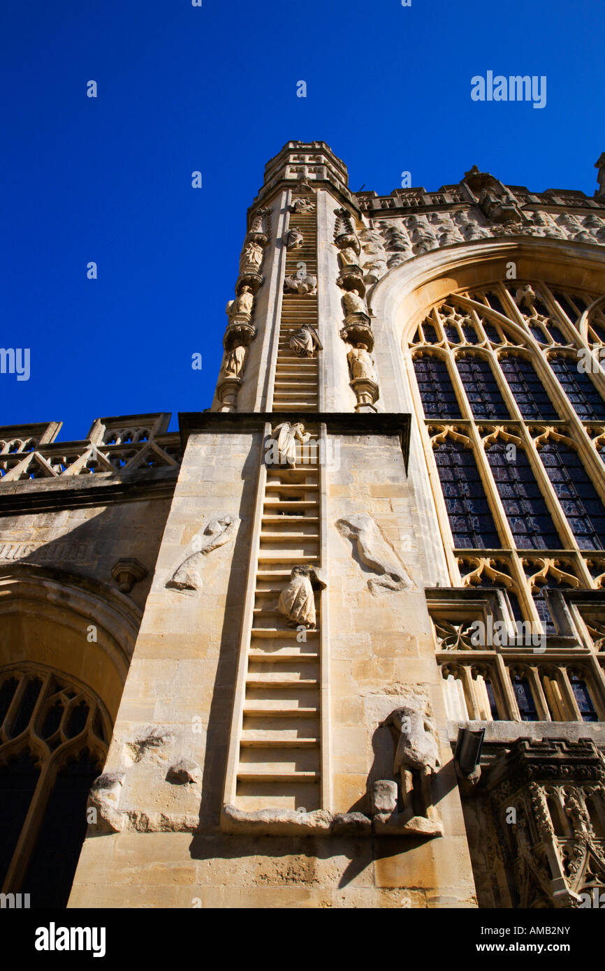 Jacobs Ladder Carving at Bath Abbey Bath Somerset England Stock Photo ...