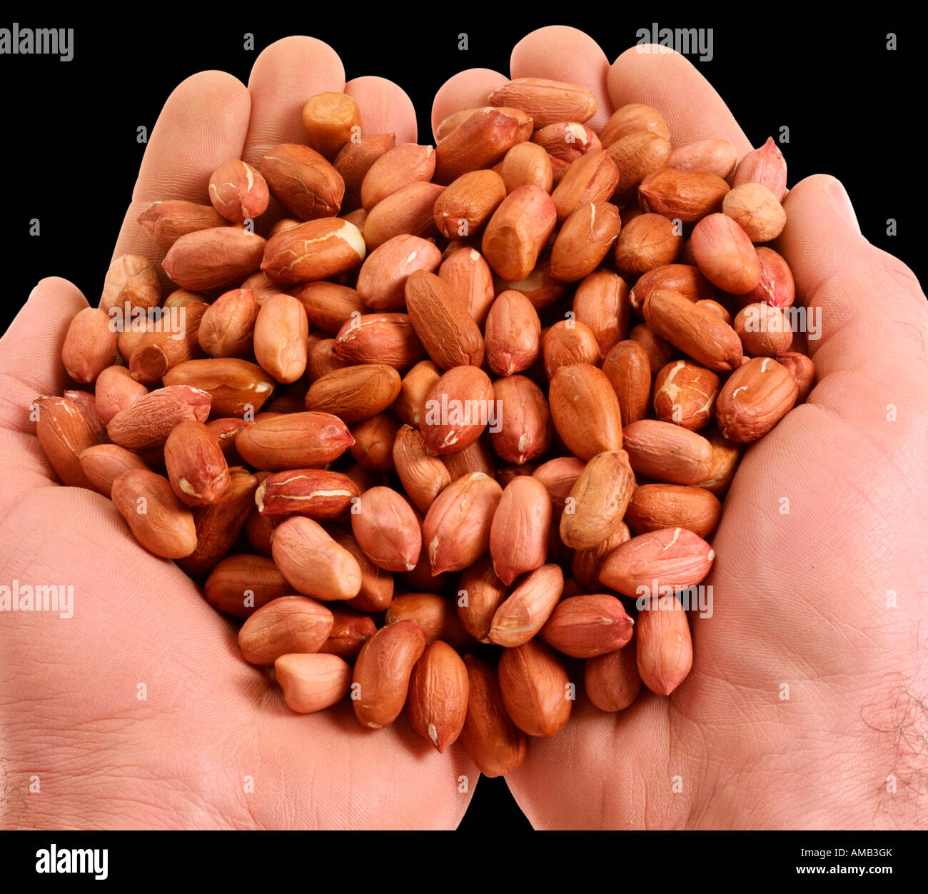 HANDFUL OF RED SKIN PEANUTS Stock Photo Alamy