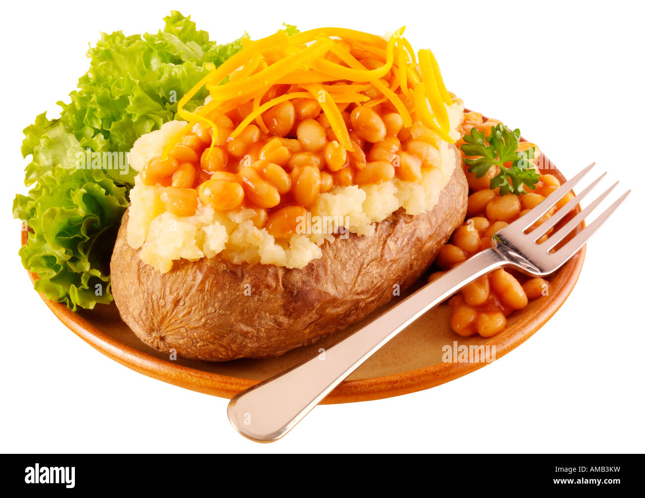 BAKED POTATO WITH BAKED BEANS AND GRATED CHEESE CUT OUT Stock Photo - Alamy