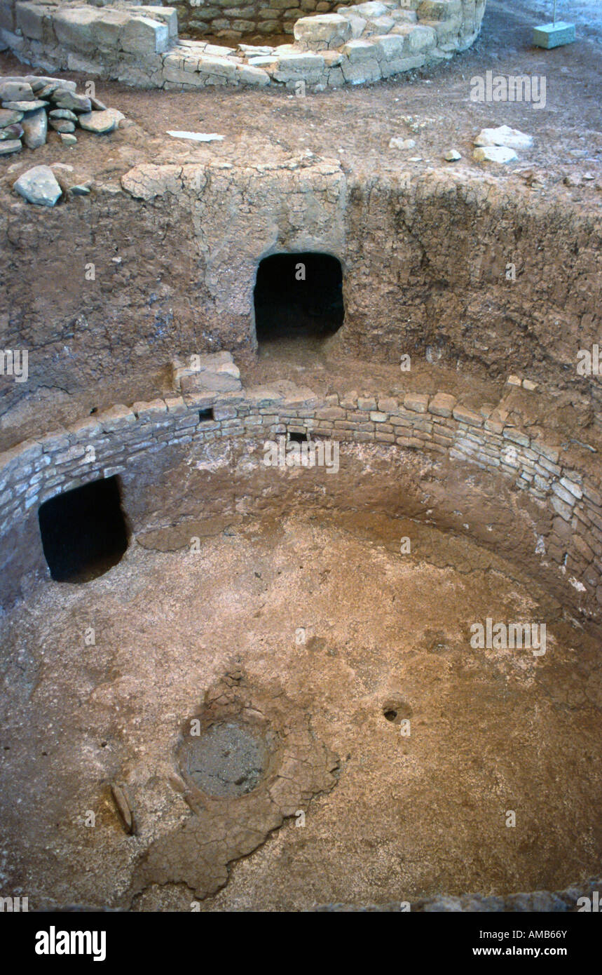 Beautifully preserved indian ruins and artifacts can be seen in Mesa Verde National Park in the American southwest. Stock Photo