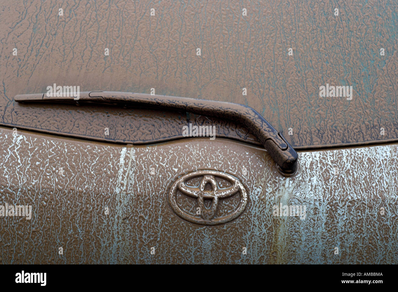 Dirty car window Stock Photo