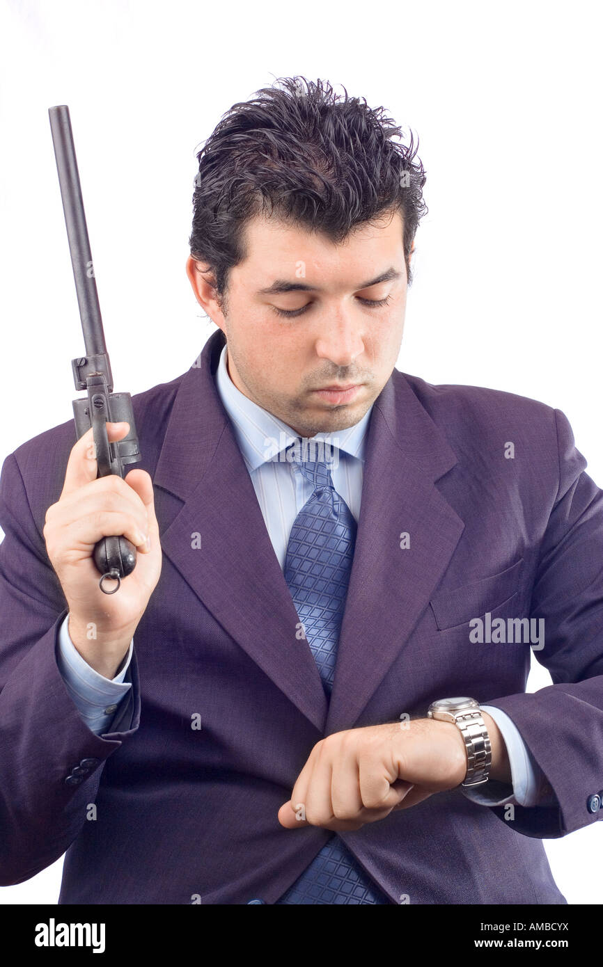 Man with a gun Stock Photo