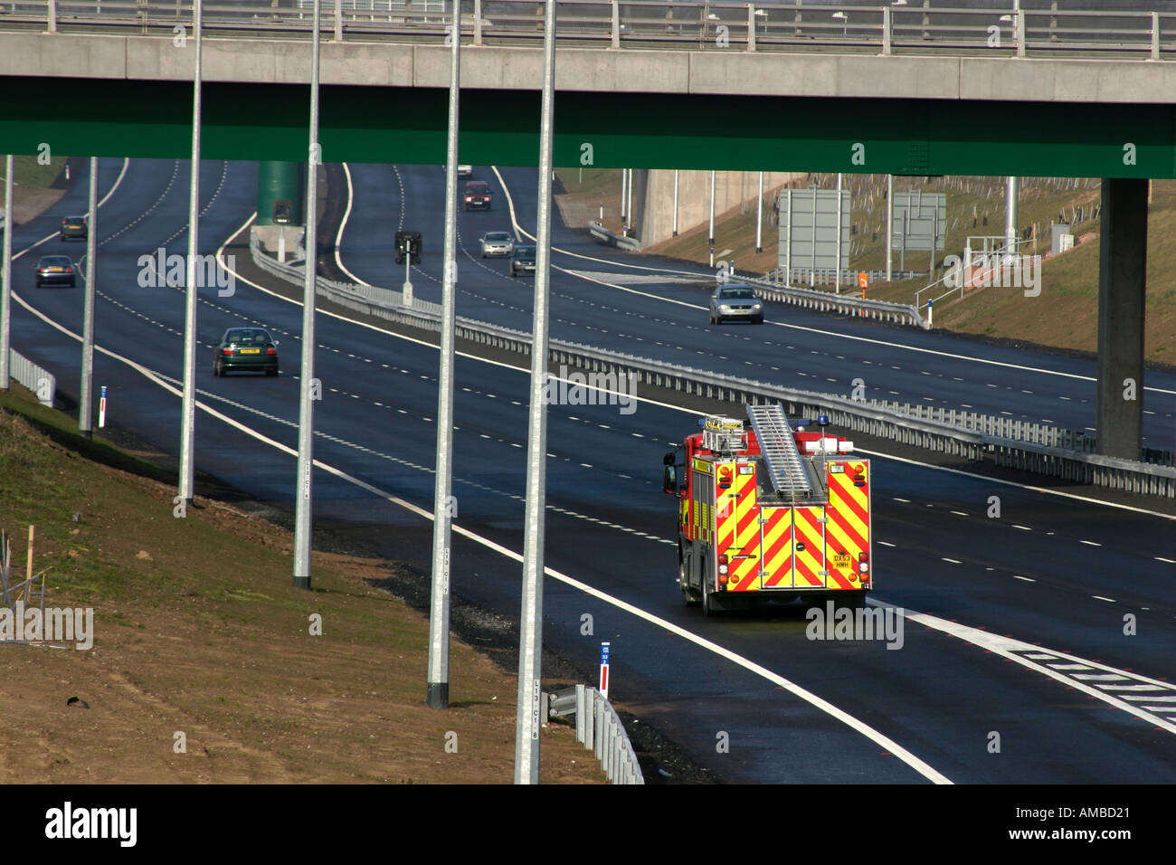 Fire Tender Entering Slip Road onto M6 Toll Road near Lichfield