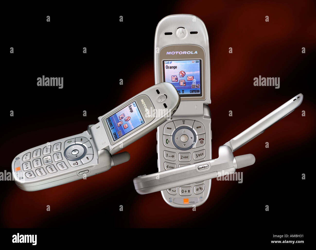 Motorola V220 mobile phone flip down style colour display Stock Photo