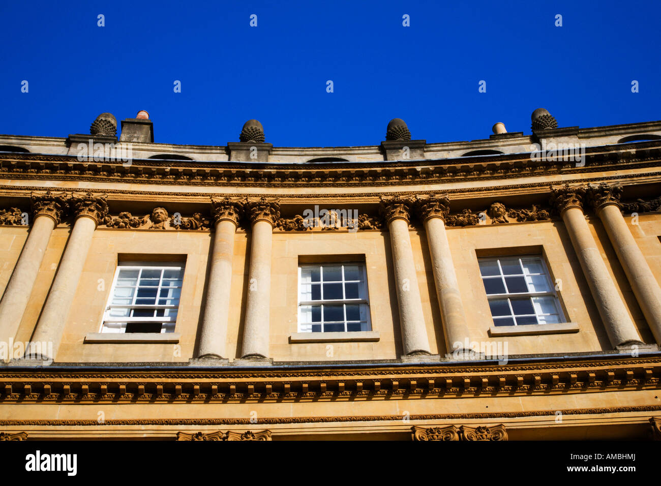 The Circus a Grade I listed circle of townhouses by architect John Wood in Bath Somerset England Stock Photo
