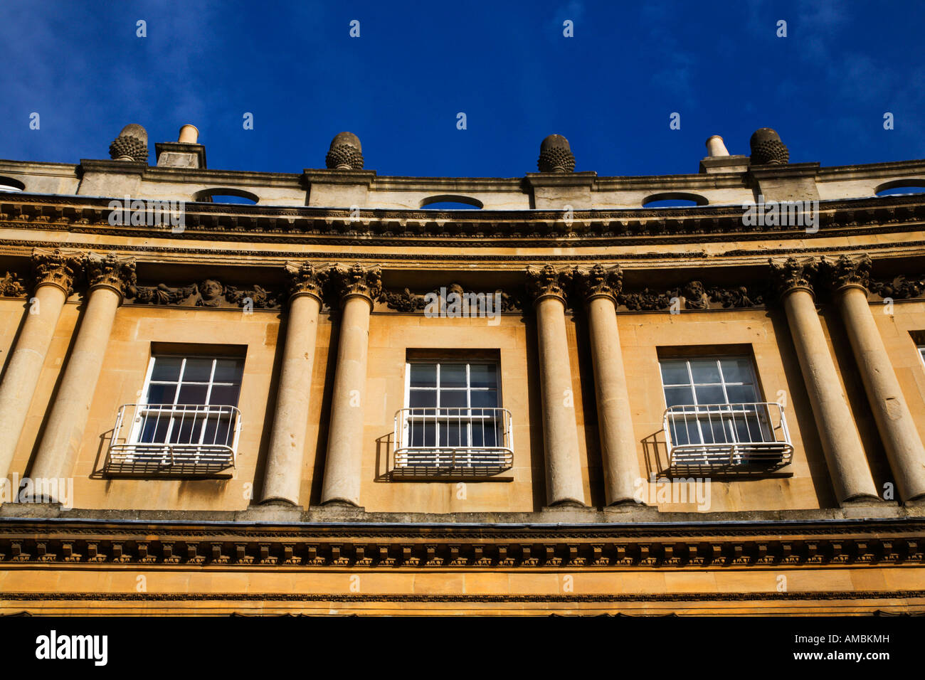 The Circus a Grade I listed circle of townhouses by architect John Wood in Bath Somerset England Stock Photo