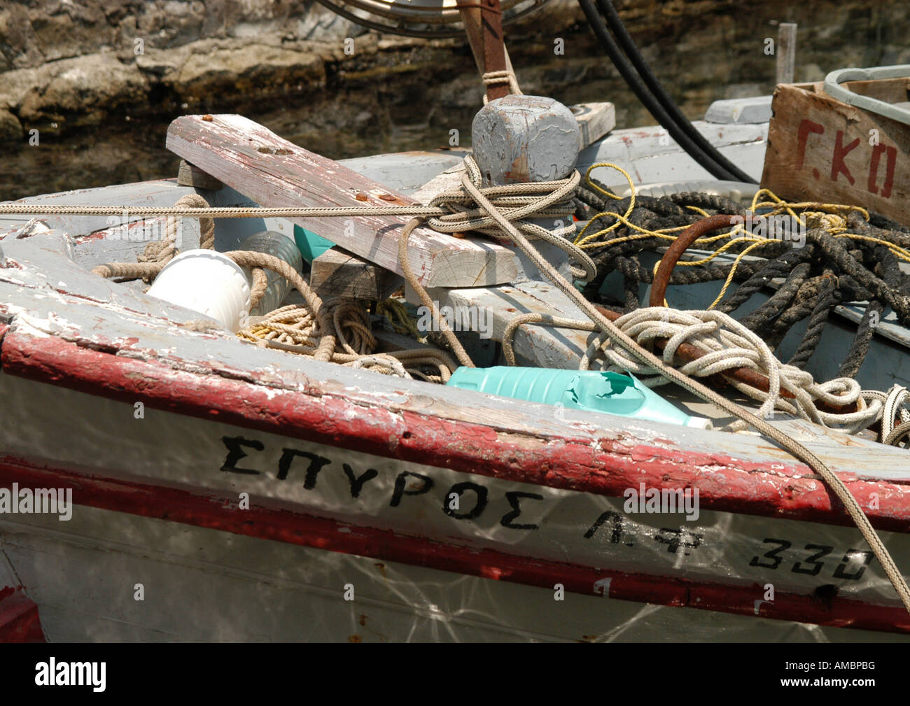 Old boat tied up hi-res stock photography and images - Alamy