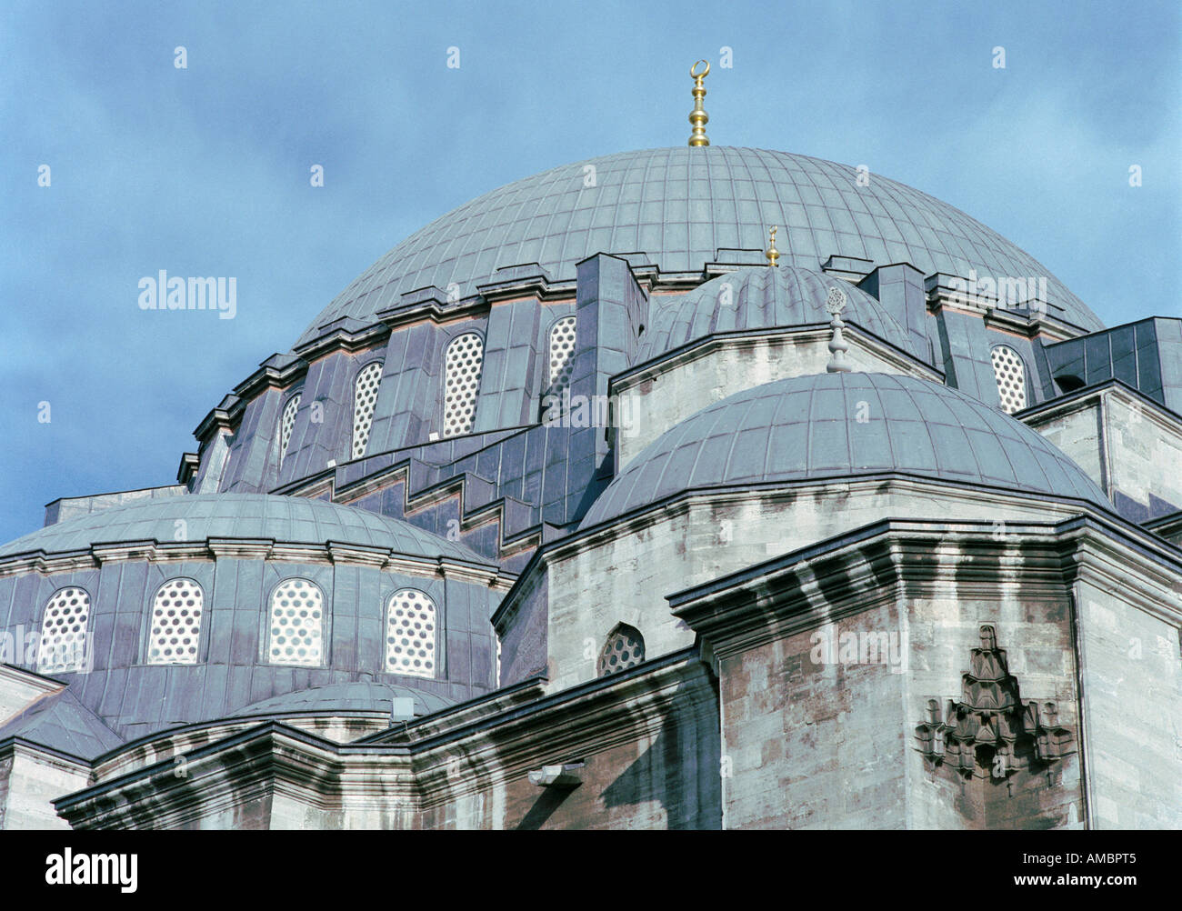 Detail of exterior domes of mosque, Sulemaniye complex, Istanbul ...