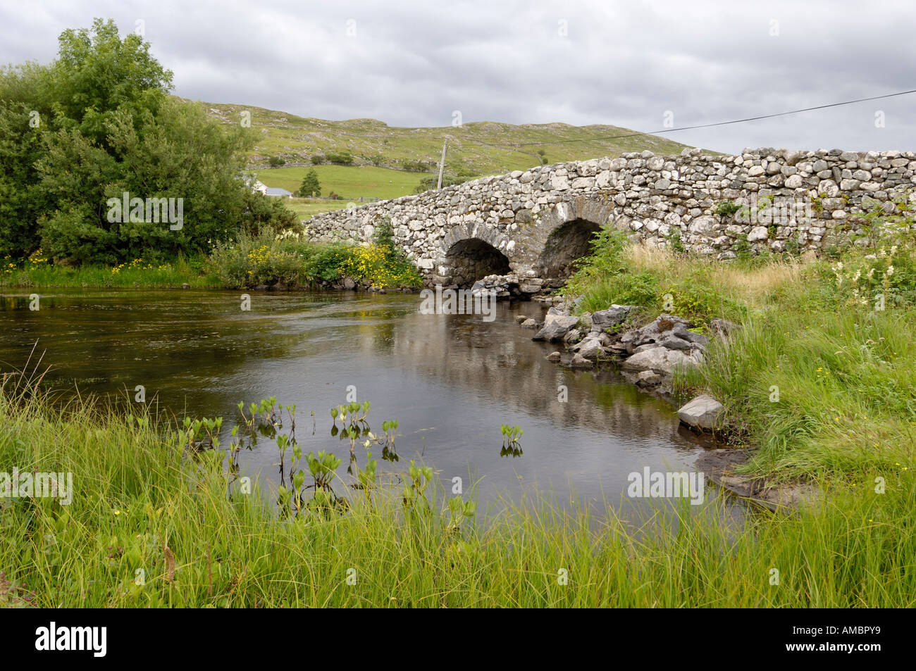 Quiet Man Bridge, near Maam Cross, Connemara, County Galway, Ireland Stock Photo