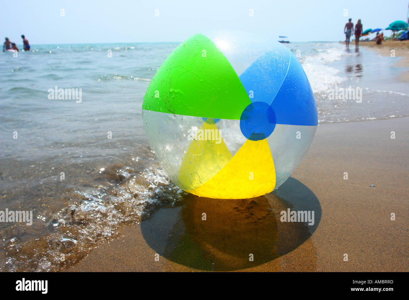 Beach ball at the ocean Stock Photo Alamy