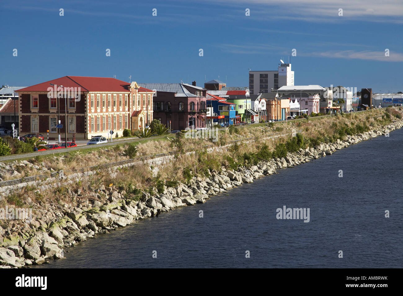 Greymouth and Grey River West Coast South Island New Zealand Stock Photo