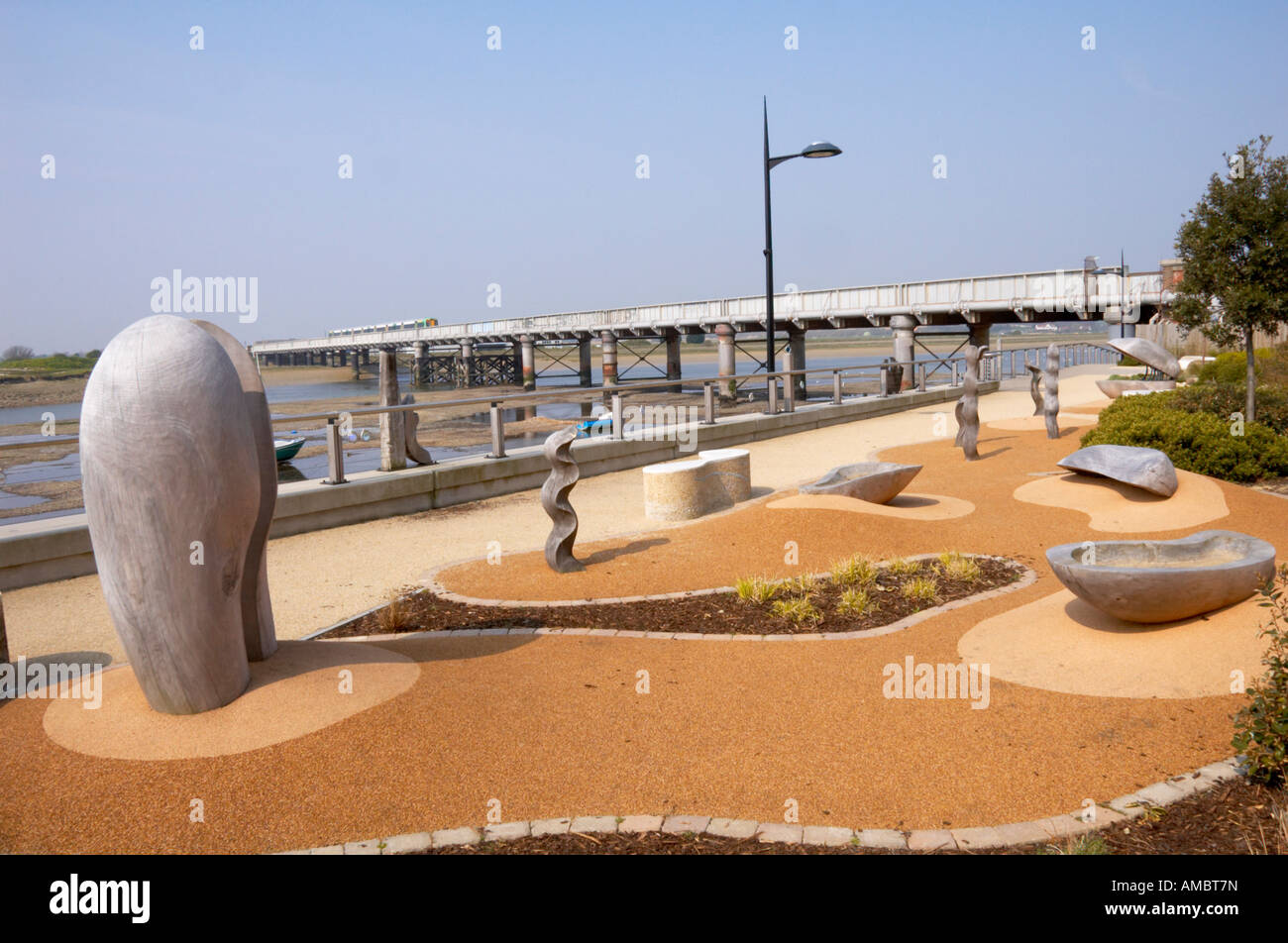 sculptures at the shoreham ropetackle housing development Stock Photo