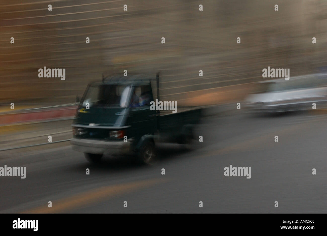 Blurred view of traffic the streets of Florence Italy Stock Photo