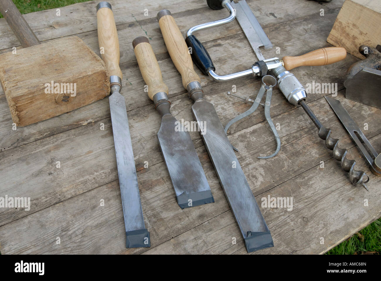 Selection of woodworkers tools Stock Photo Alamy