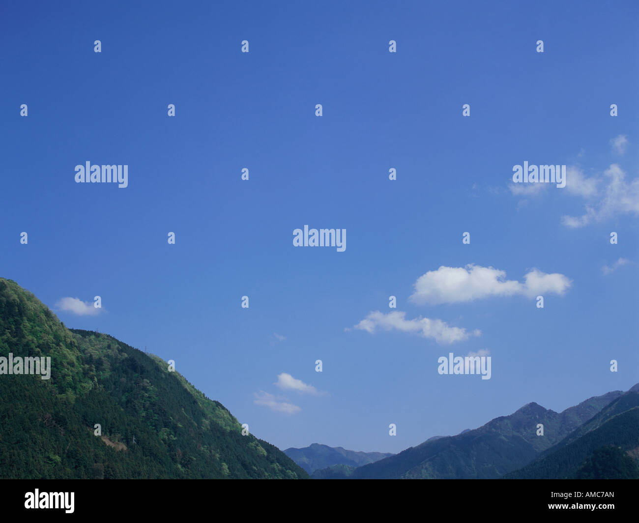 Mountain and blue sky, Omachi, Nagano Prefecture, Japan Stock Photo