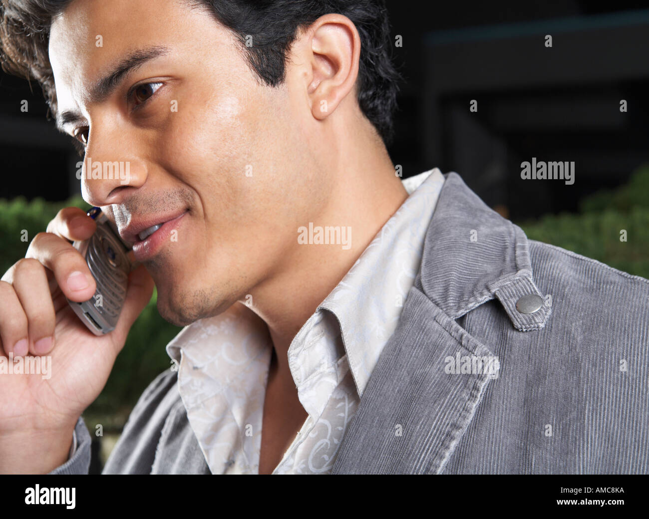 Man Using Cell Phone Stock Photo