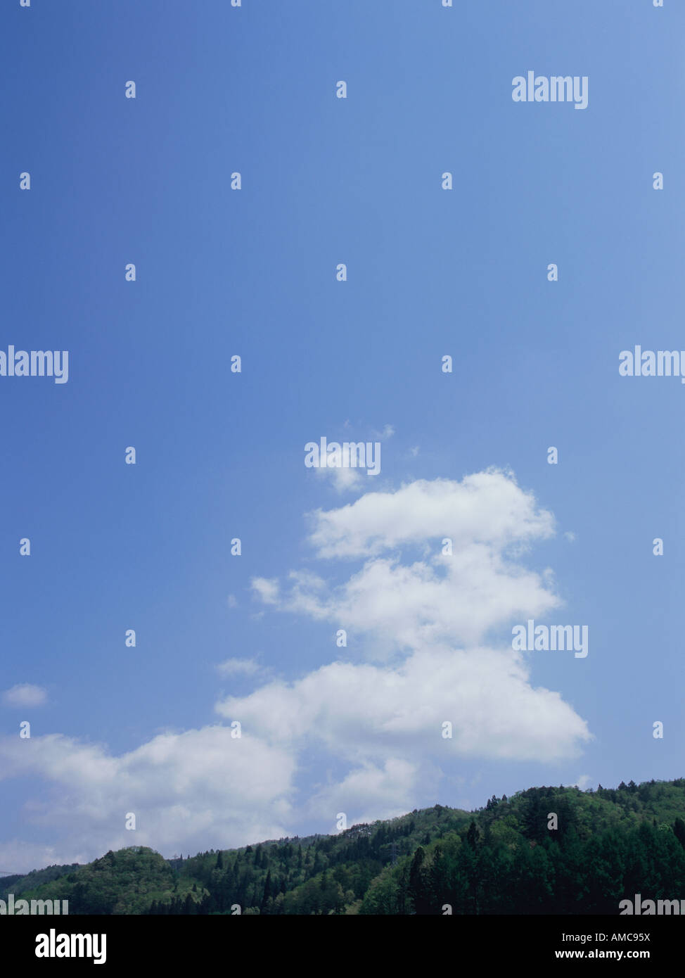 Mountain and blue sky, Omachi, Nagano Prefecture, Japan Stock Photo