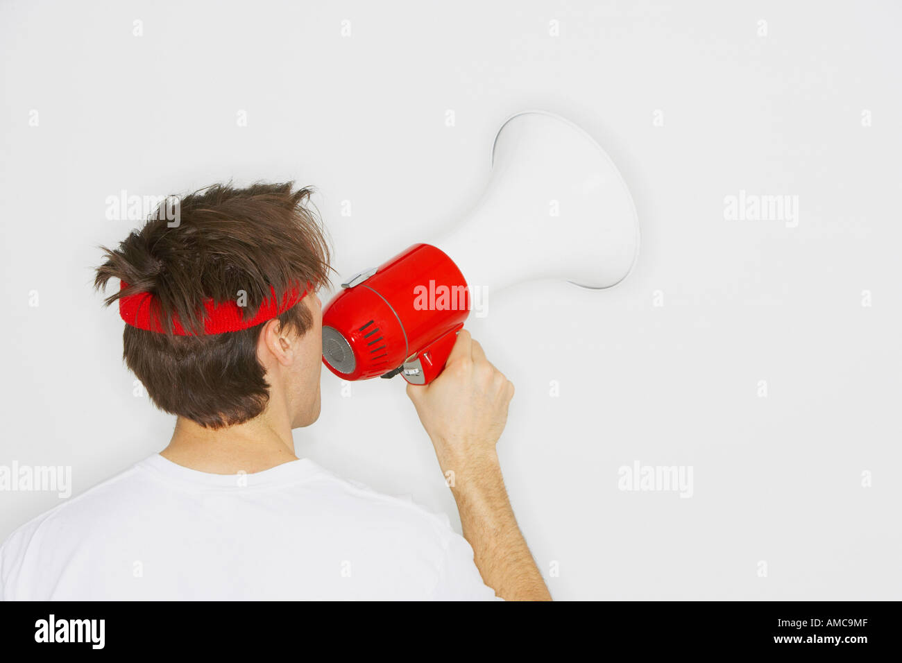 Man With Megaphone Stock Photo - Alamy