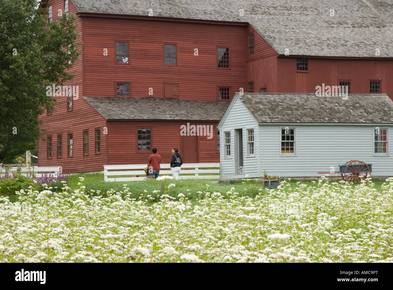 Buildings at Hancock Shaker Village in Pittsfield Massachusetts circa 1790 Stock Photo