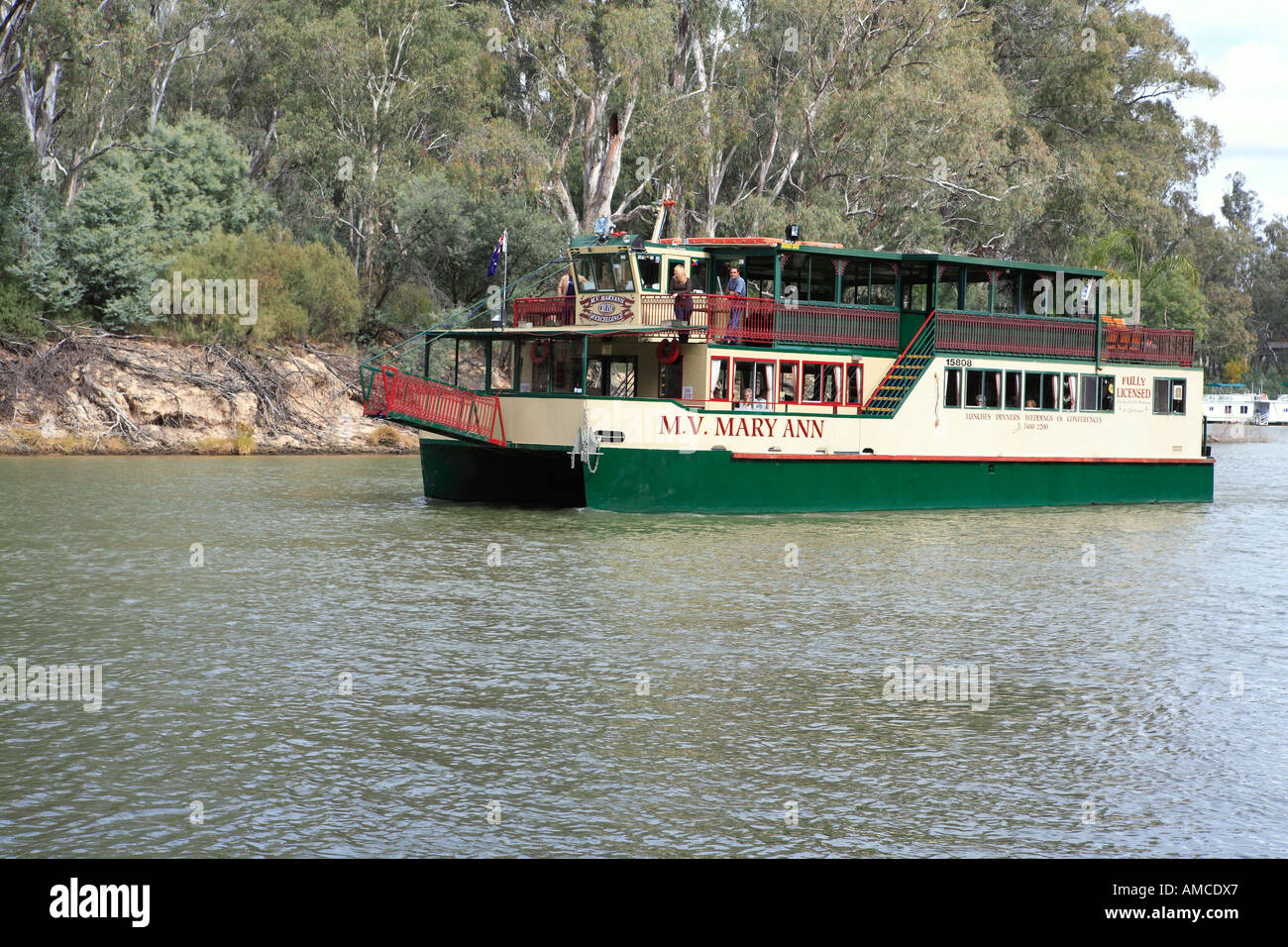 M V Mary Ann cruising the Murray river near Echuca Victoria Australia