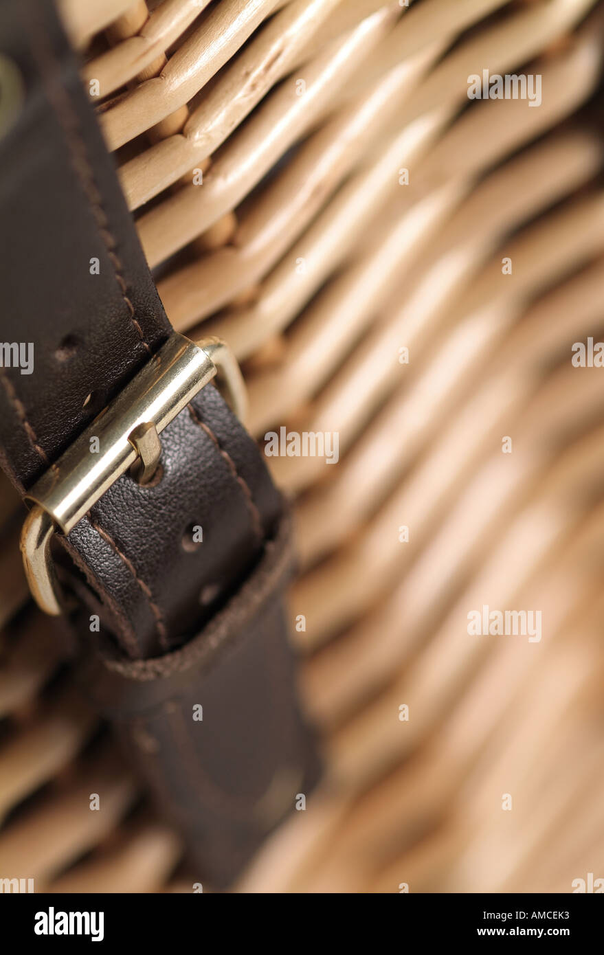 wicker food hamper Stock Photo