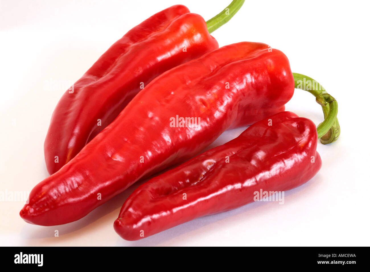 Bright red Romano peppers Stock Photo Alamy