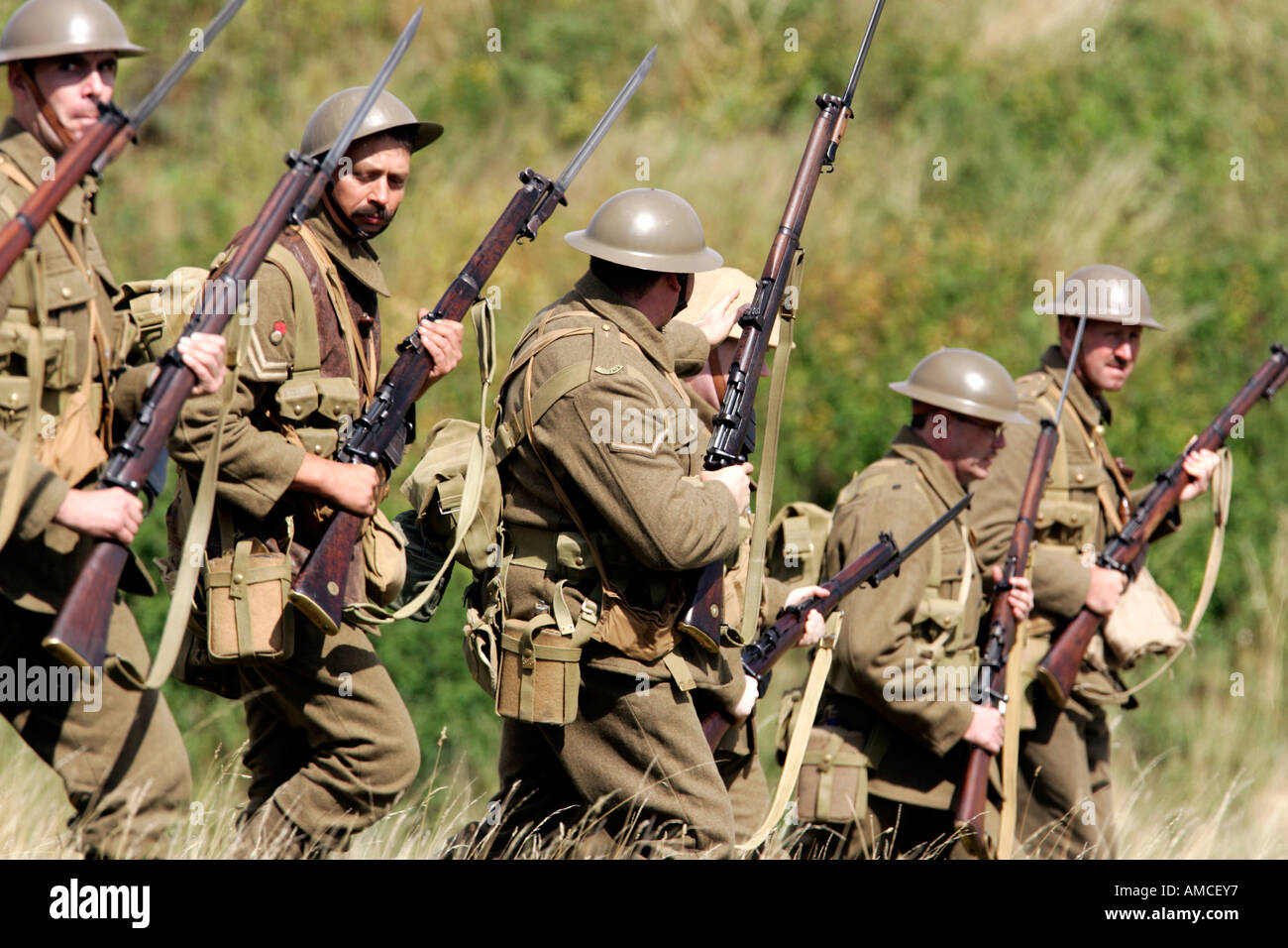 World War 1 re-enactment Stock Photo