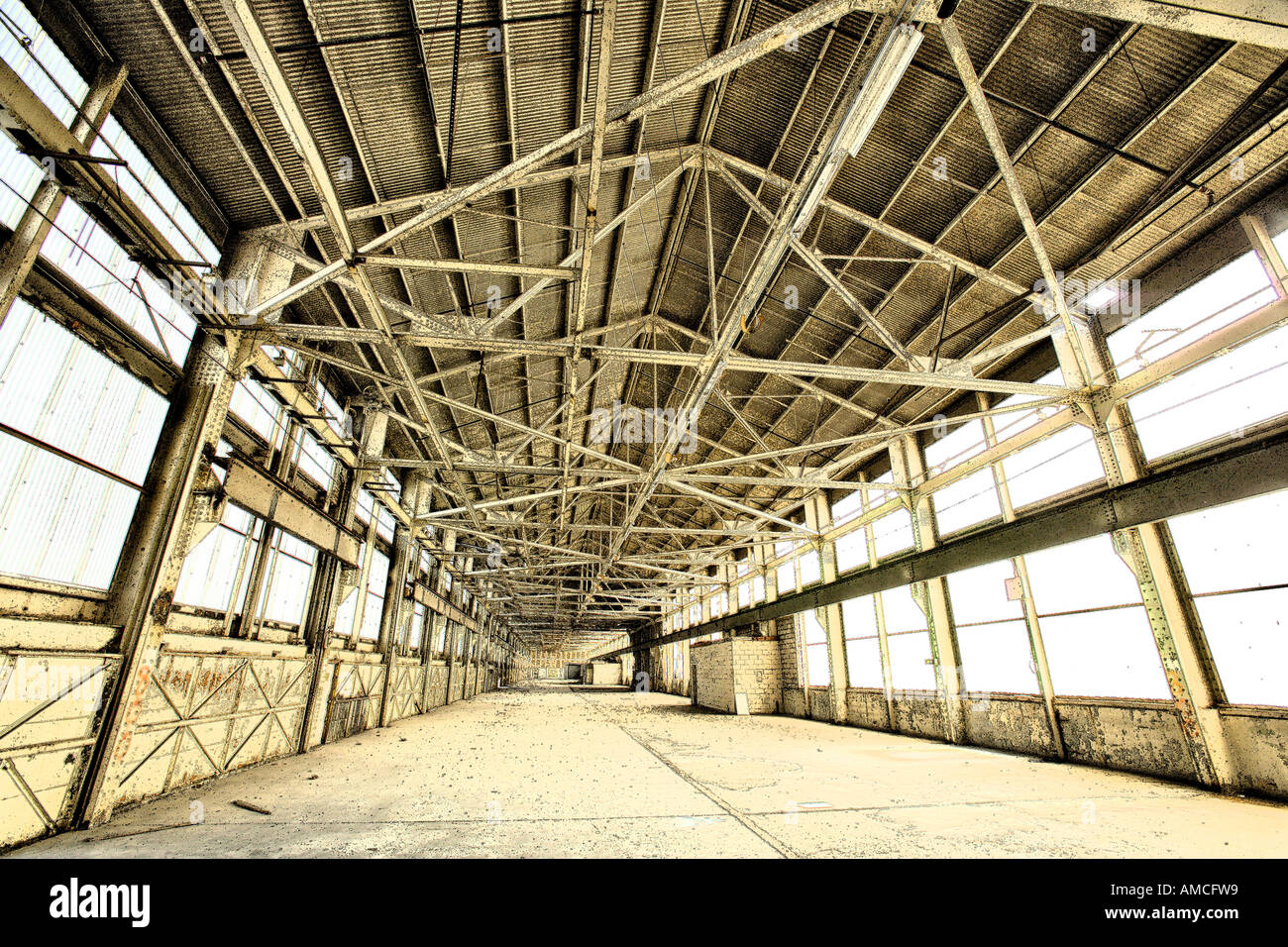 Abandoned Warehouse Graphic Stock Photo