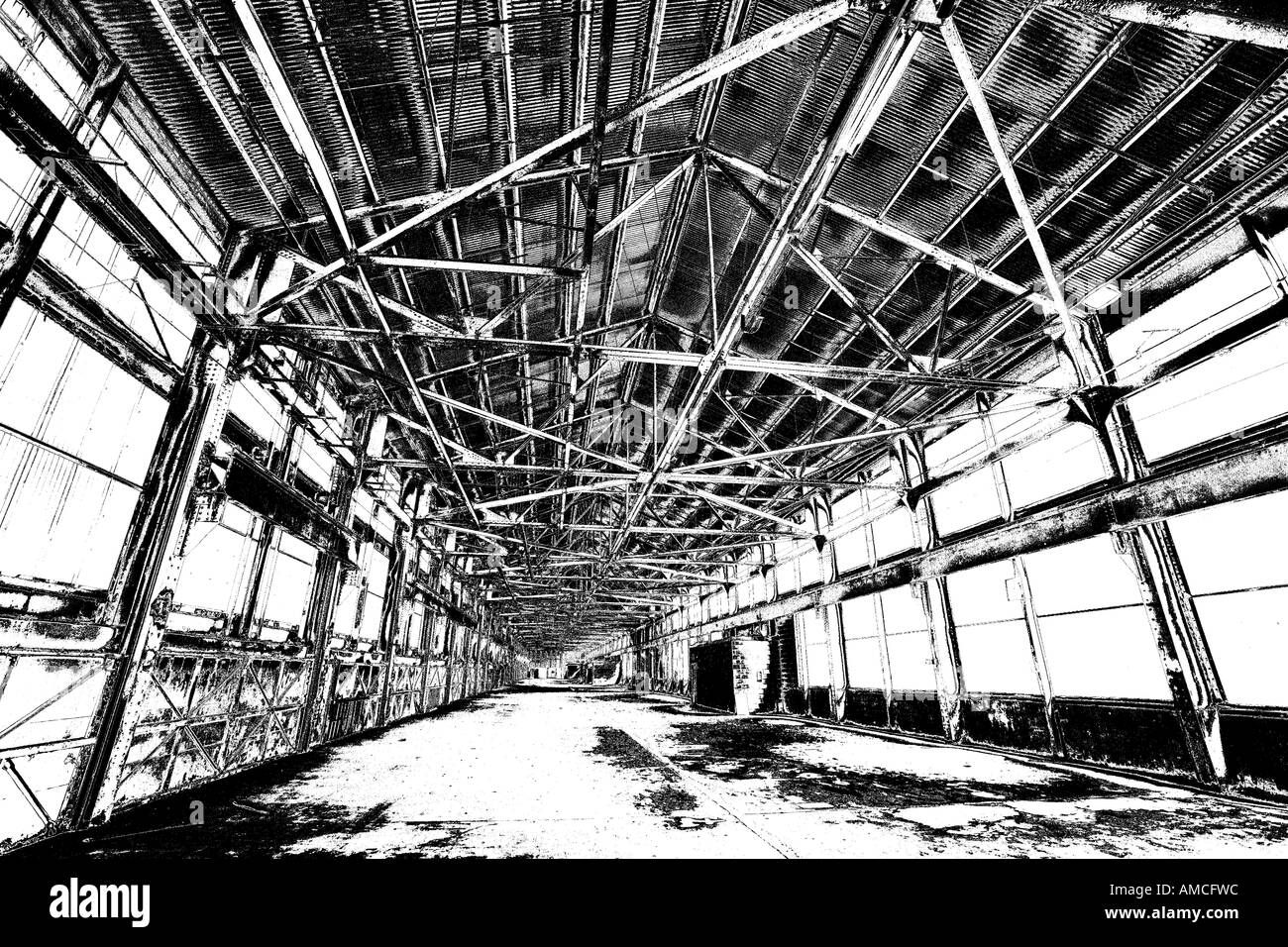 Abandoned Warehouse Graphic Stock Photo