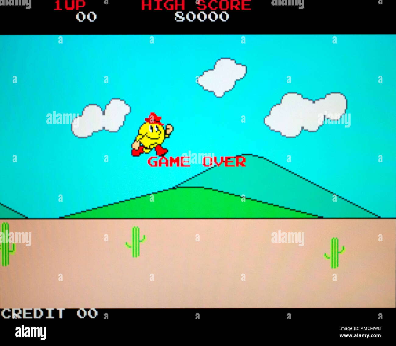Pac Land Namco 1984 vintage arcade videogame screenshot - EDITORIAL USE ONLY Stock Photo