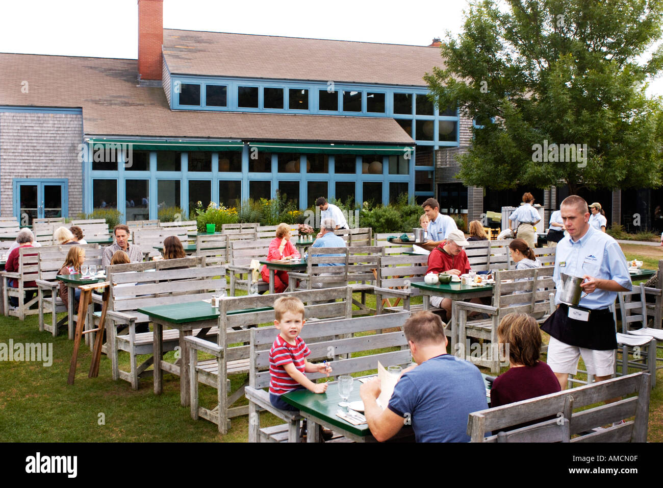 Afternoon tea on the lawn of the Jordan Pond House Acadia National