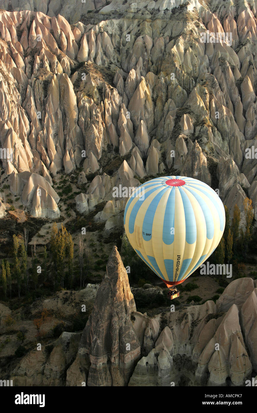 TUR, Turkey, Cappadocia, Hot Air Ballooning over Cappadocia. Balloons of Kapadokya Balloons Stock Photo