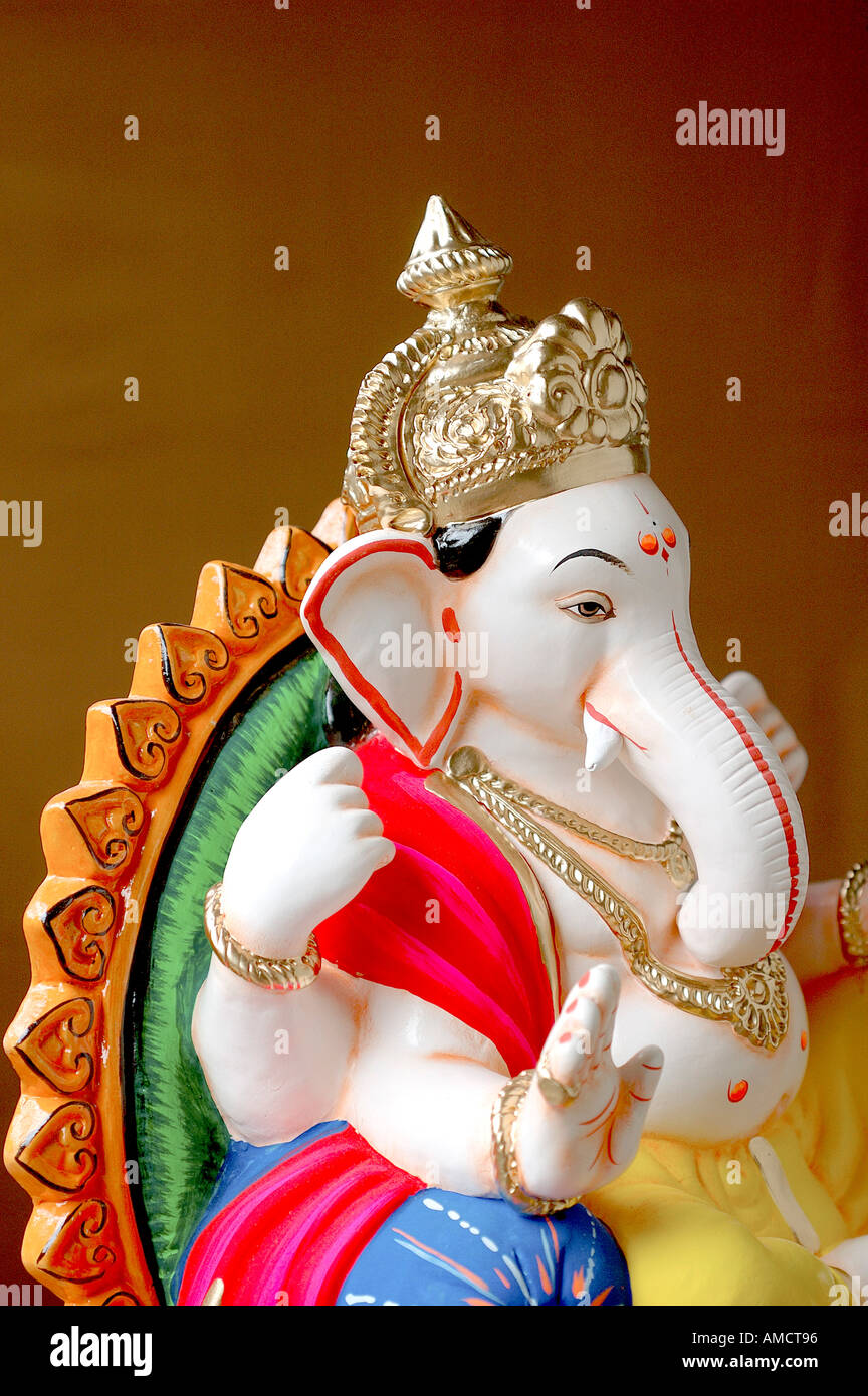 Lord Ganesh idol from Plaster of Paris for Ganpati Festival made in
