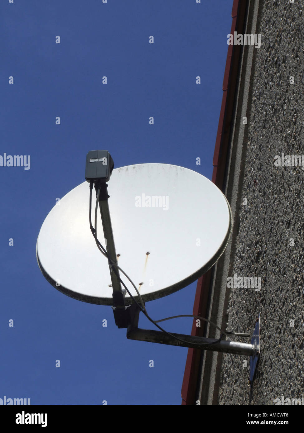 Satellite dish on roof close up Stock Photo