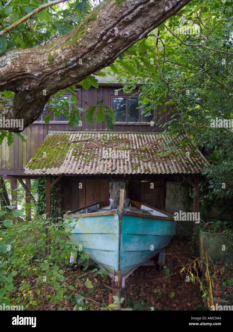 Boat house in Cornwall Stock Photo Alamy
