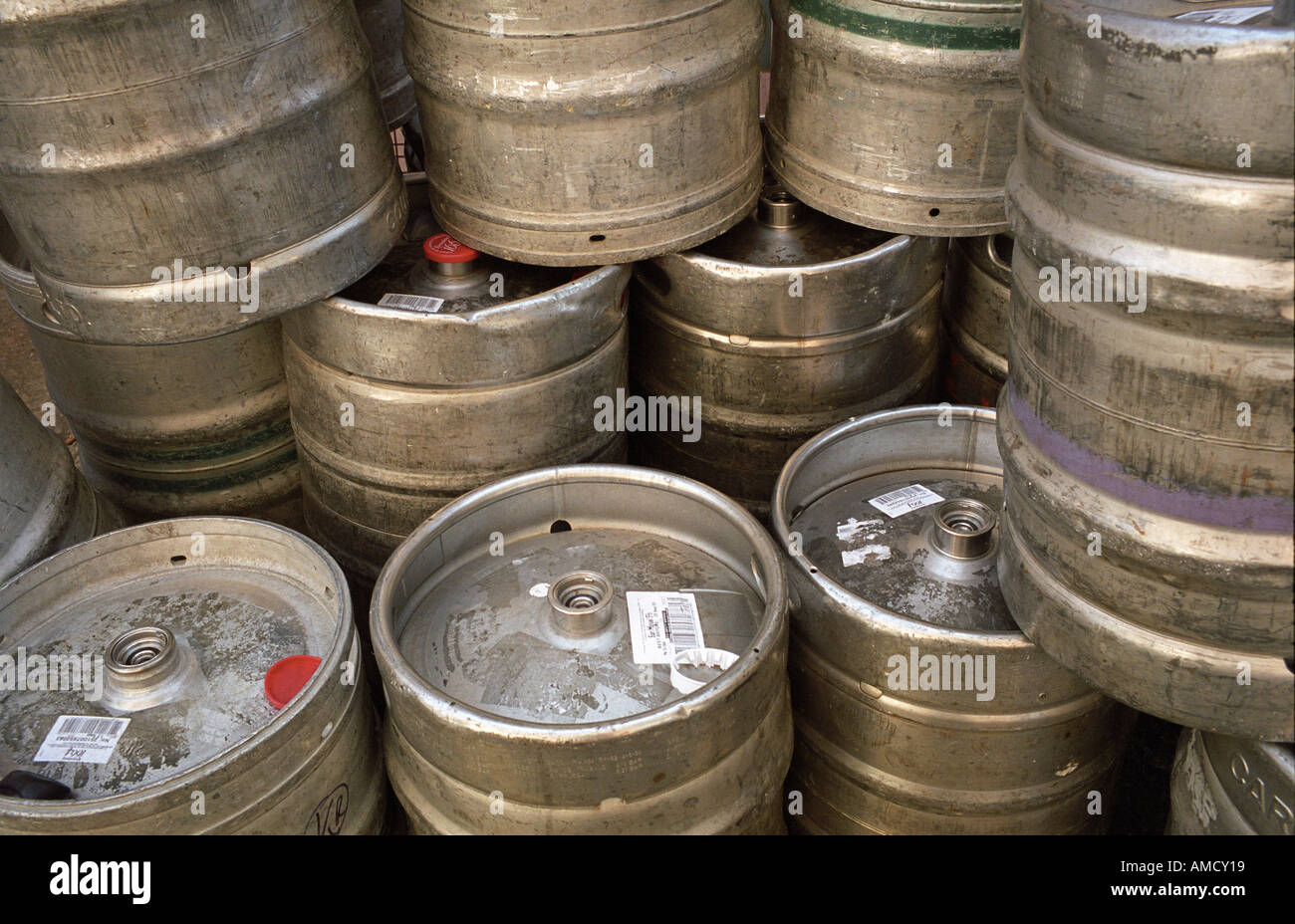 beer barrels Stock Photo