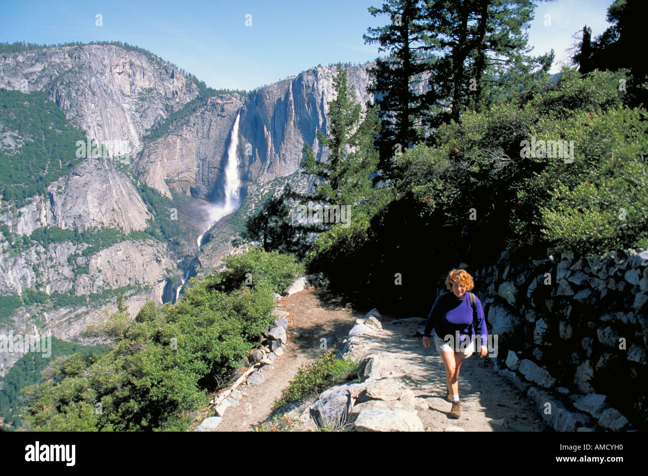 Elk274 2265 California Yosemite National Park Yosemite Falls from Four Mile Trail Stock Photo