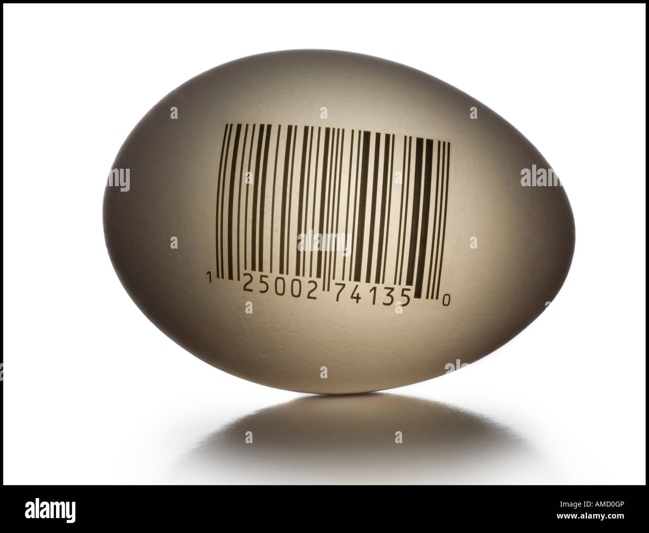 Egg with bar code and numbers Stock Photo - Alamy