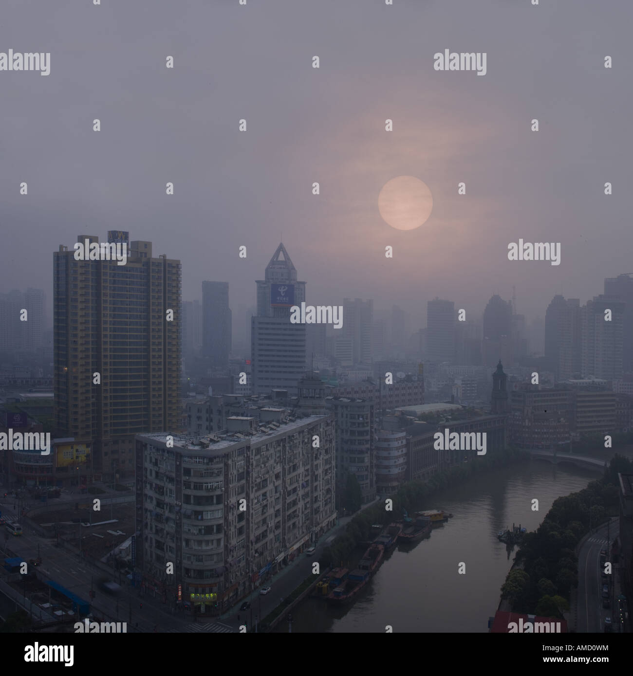 Shanghai city skyline aerial hi-res stock photography and images - Alamy