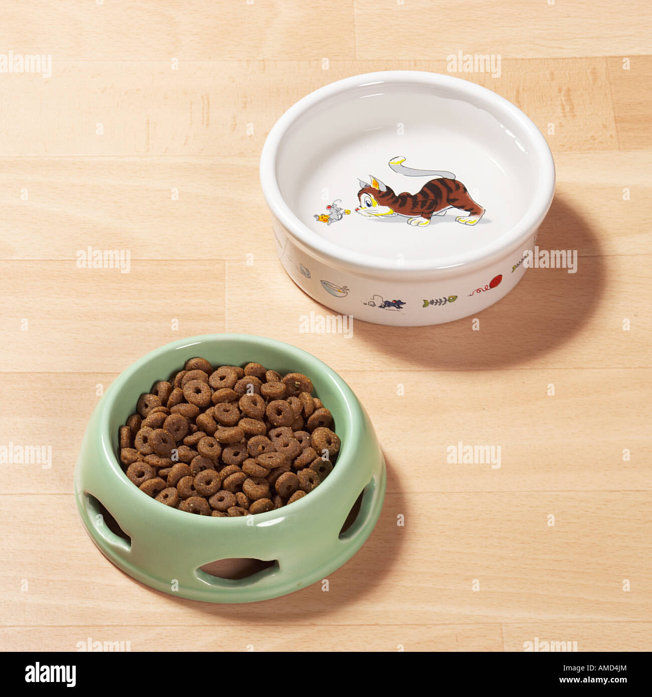 feeding bowl and drinking bowl Stock Photo