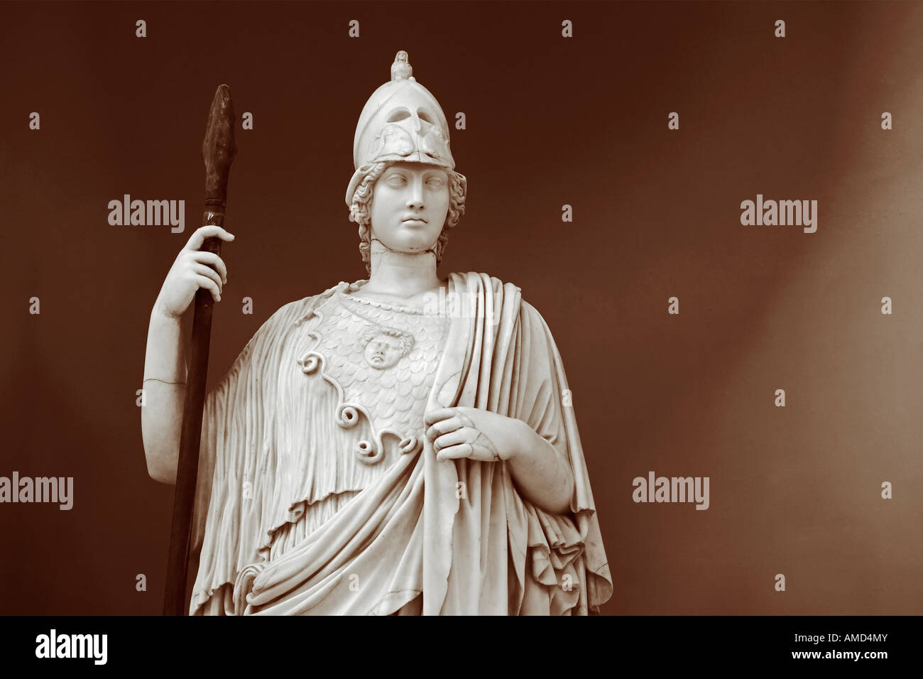 Athena Giustiniani statue, Braccio Nuovo gallery, Vatican Museums, Italy Stock Photo