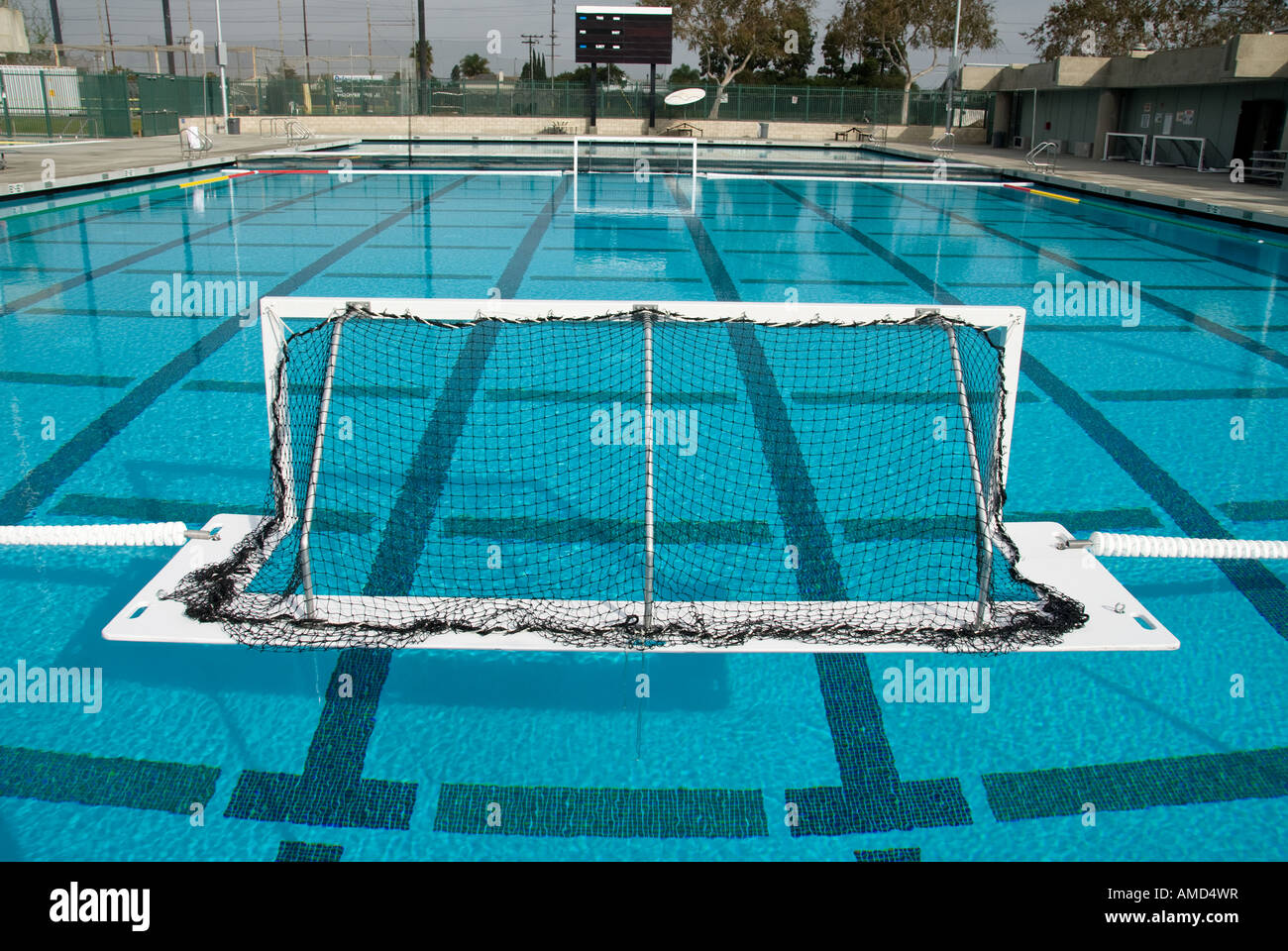 A swimming pool is set up for a water polo competition Stock Photo Alamy