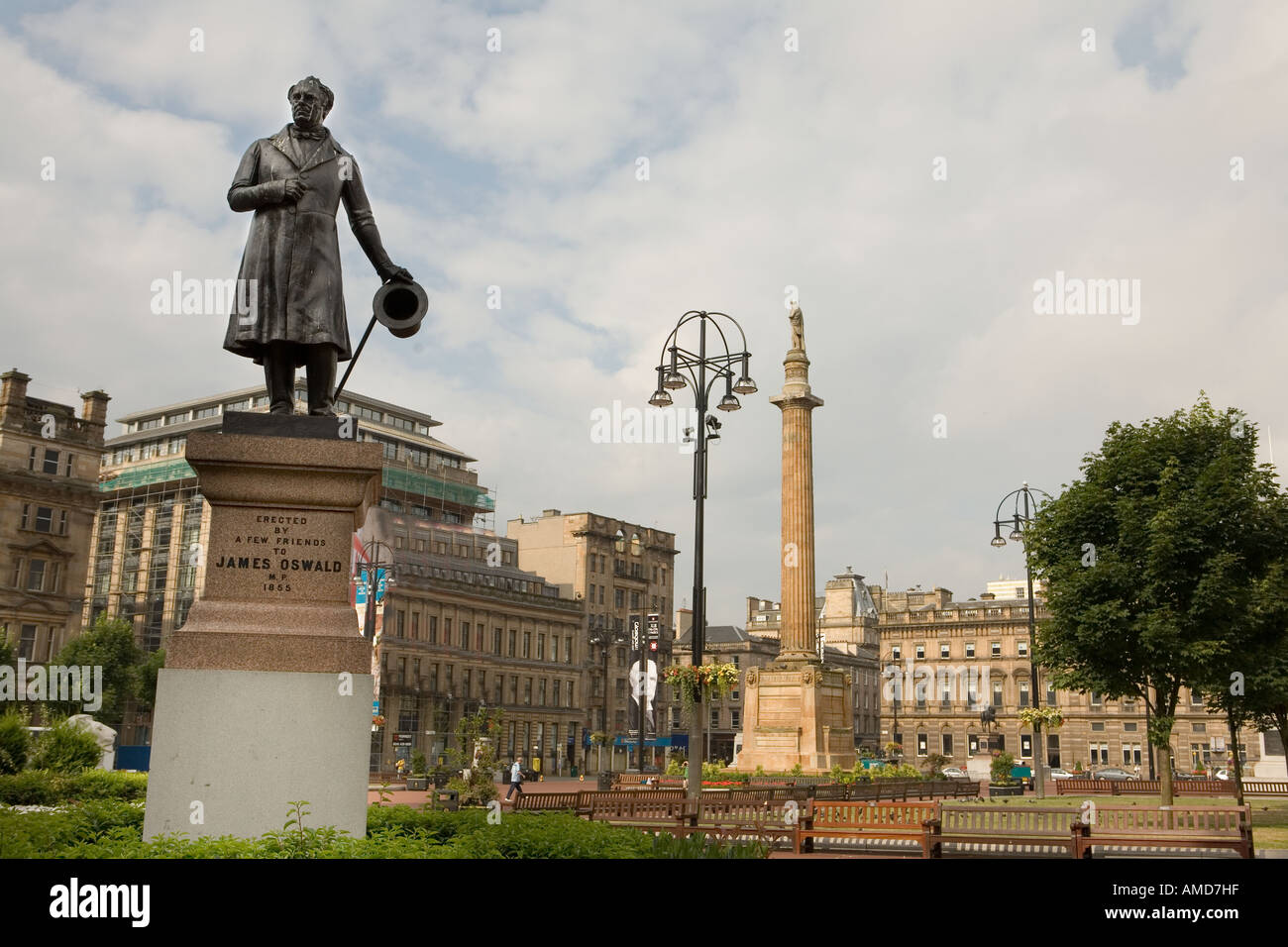 Statues in George Square in Glasgow Stock Photo