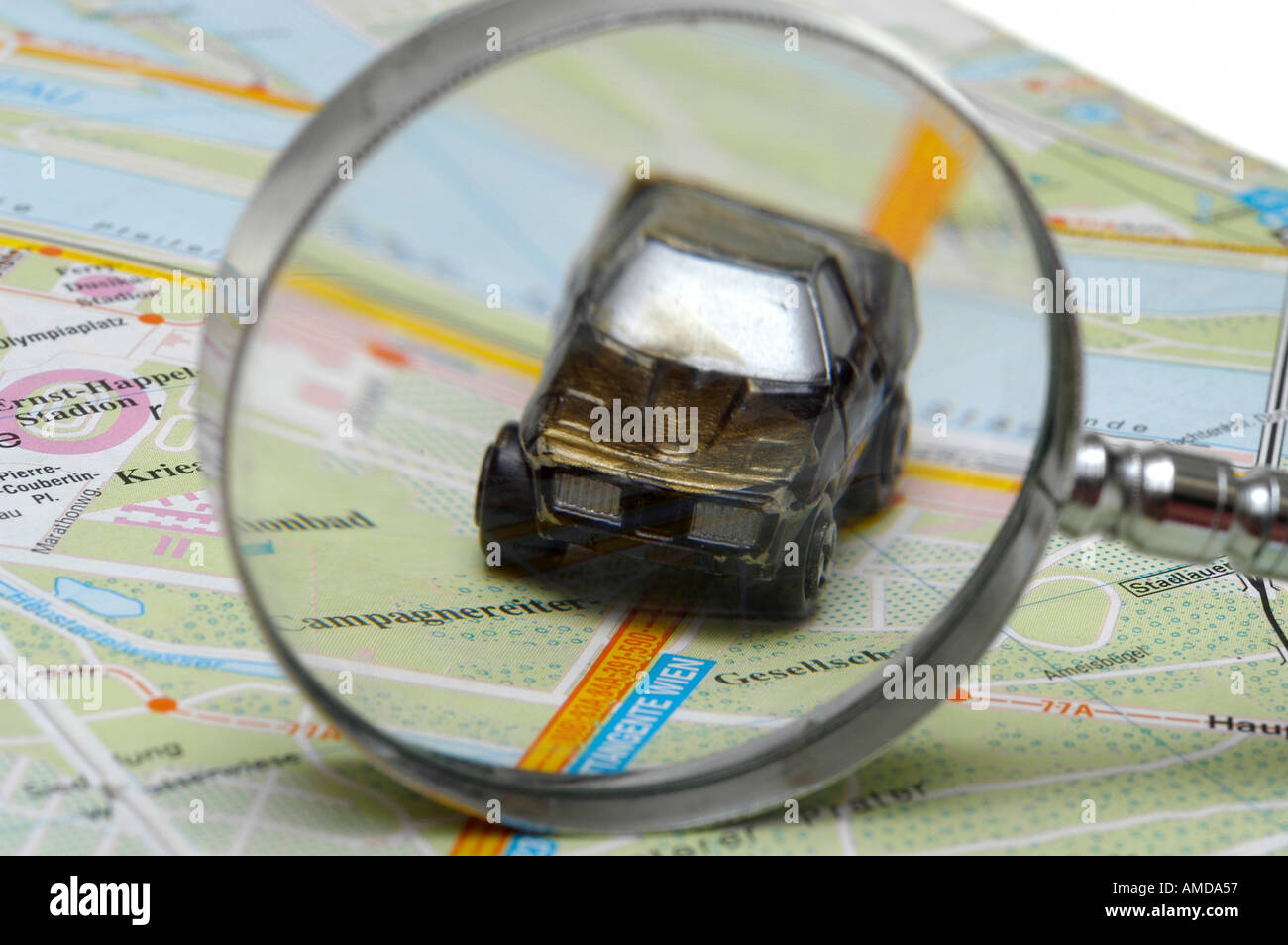 car on a map Stock Photo - Alamy