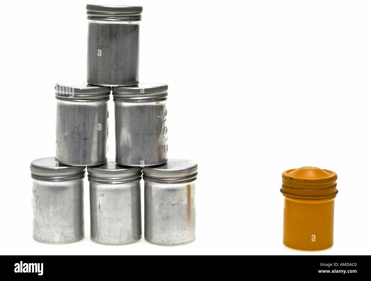 metal cans, social system, adoption Stock Photo