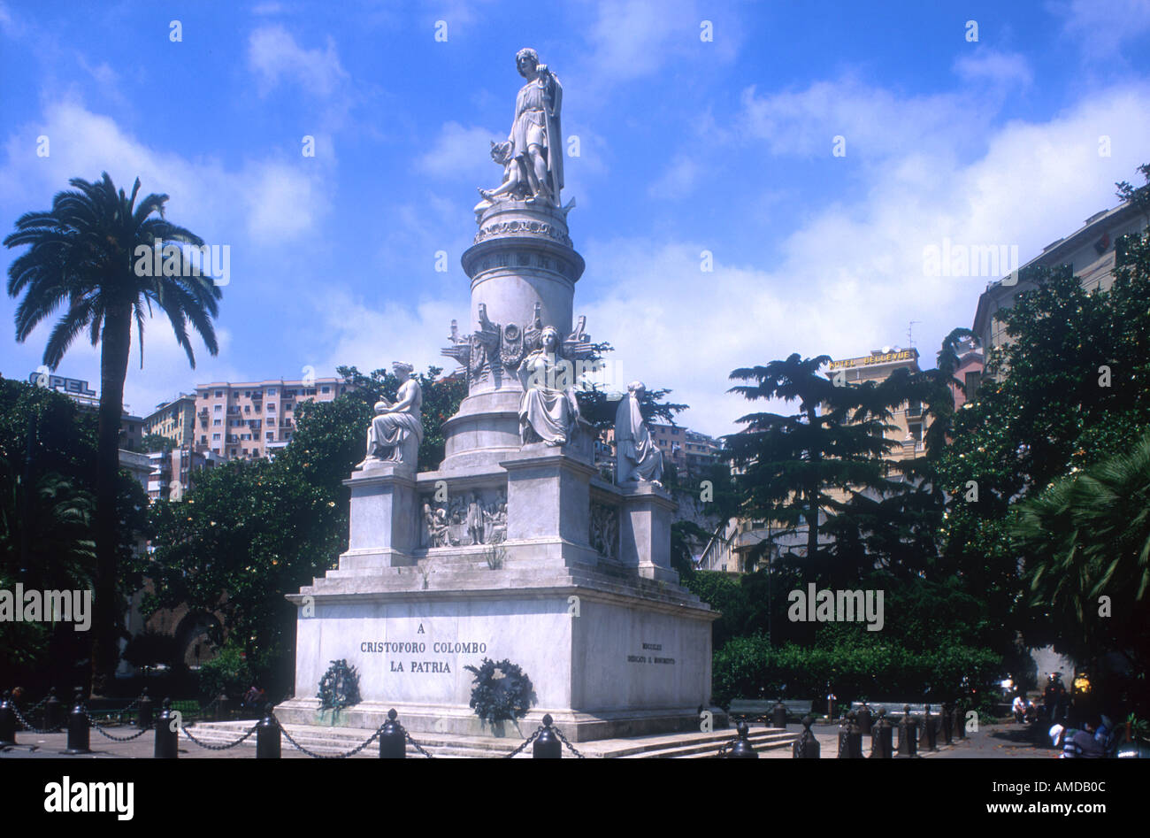 monument of Christopher Columbus Genoa Liguria Italy Stock Photo Alamy