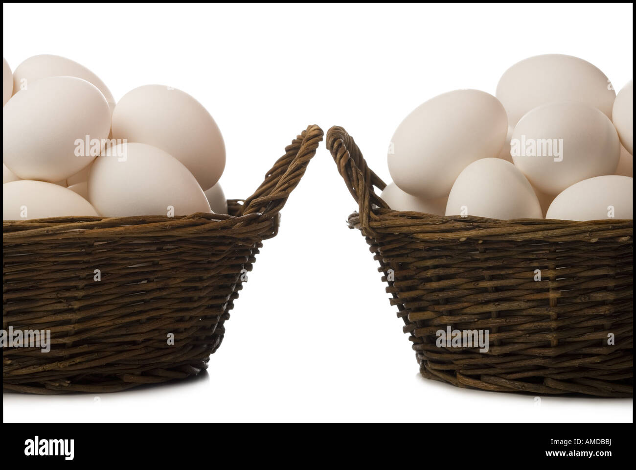 Two baskets filled with eggs Stock Photo Alamy