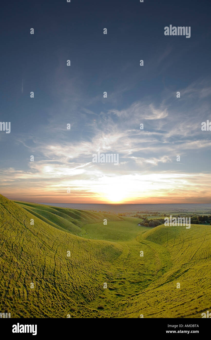The Manger, White Horse Hill, sunset Stock Photo Alamy