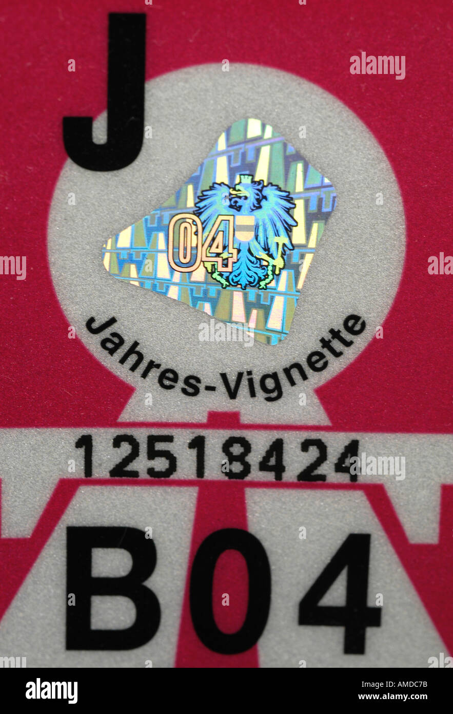 road tax disc for Austria Stock Photo - Alamy